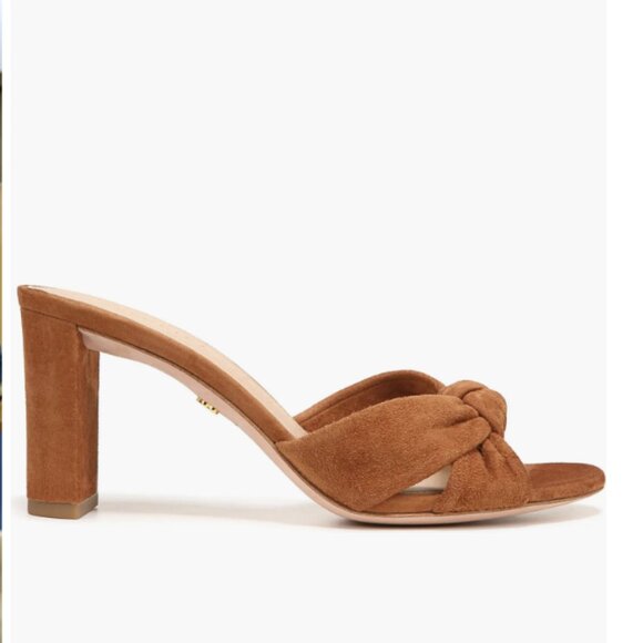 NWOB NEW Veronica Beard Ganita Sandal Block Knotted Suede Heel 9 - Picture 3 of 12